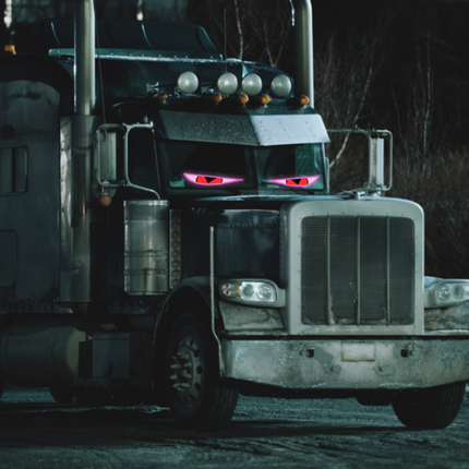 evil car with led eyes