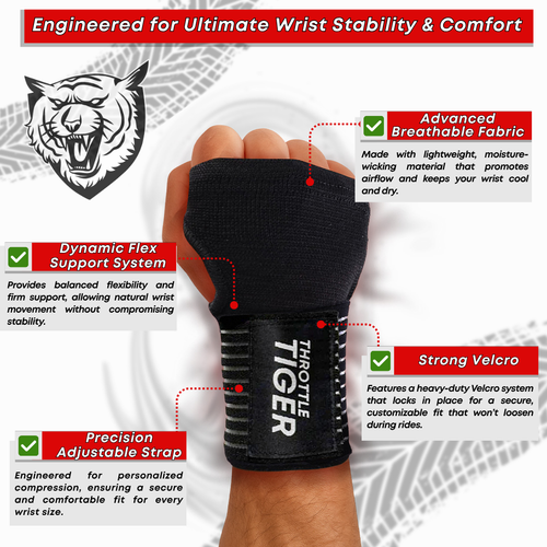 Throttle Tiger Wrist Support - Ride Without Wrist Pain