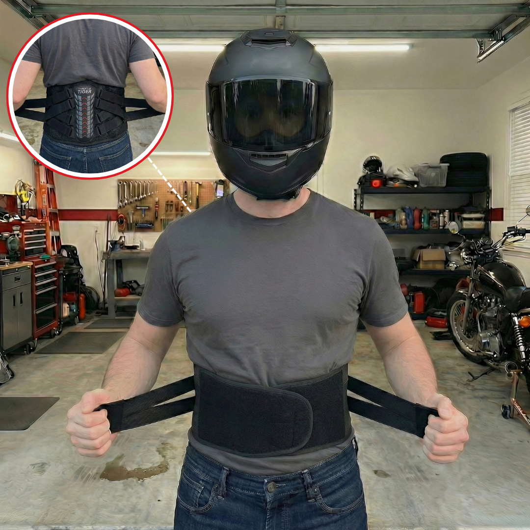 Motorcycle Back Support Motorcycle Back Support - Riding, Driving & On Your Feet – Throttle Tiger