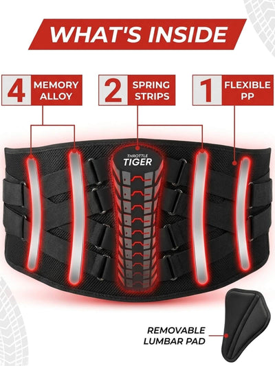 Throttle Tiger back support made for motorcycle riding