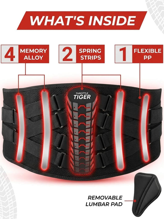 Throttle Tiger back support made for motorcycle riding